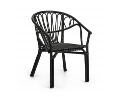 Silla con brazos Ganga ratán negro