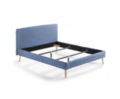 Cama acolchada Dyla 160 x 200 cm azul claro