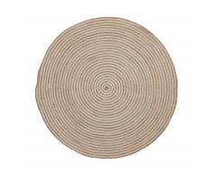 Alfombra Saht Ø 100 cm natural y blanco