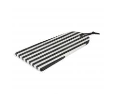 Tabla de mármol rectangular arco Bergman blanco negro