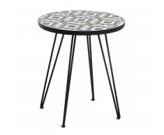 Mesa auxiliar Oswalda Ø 46 cm negro