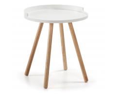 Mesa auxiliar Kurb Ø 46 cm blanco