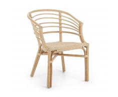 Silla con brazos Dewi ratán natural