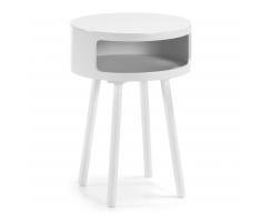 Mesa auxiliar Kurb B Ø 40 cm blanco