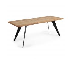 Mesa Koda 220x100 cm, Epoxy negro y roble natural