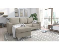 JUSTyou Eli Sofá esquinero Gris Velour