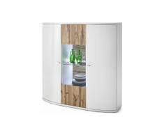 JUSTyou Mirales Aparadores altos Blanco | Roble Wotan