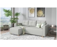 JUSTyou Livenza Sofá esquinero Gris Cuero sintético