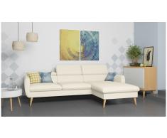 JUSTyou Nuno Sofá esquina Beige Cuero sintético