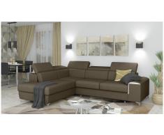 JUSTyou Caio Sofá esquina Marrón Cuero sintético