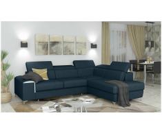 JUSTyou Caio Sofá esquina Azul Cuero sintético