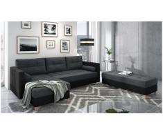 JUSTyou Kaito Sofa esquinero Negro Cuero sintetico