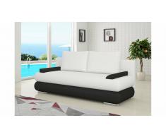 JUSTyou Milo Sofá Cama Piel sintética Blanco Negro