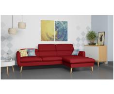 JUSTyou Nuno Sofá esquina Rojo Cuero sintético