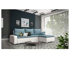 JUSTyou Claribel Sofa esquinero Blanco Azul