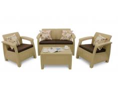 JUSTyou Muebles de jardín Corfu Beige Marrón