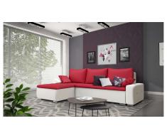 JUSTyou Claribel Sofa esquinero Blanco Rojo