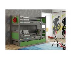 JUSTyou Leon Litera Grafito Verde 80x160 cm
