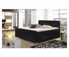 JUSTyou Velvet Cama Box Spring Negro 140x200