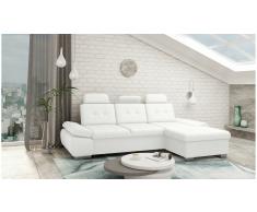 JUSTyou Carlota Sofá esquina Blanco Cuero sintético