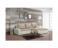 JUSTyou Edolie Sofa esquinero Blanco Marron