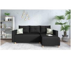 JUSTyou Lamone Sofá Negro Tejido estructurado