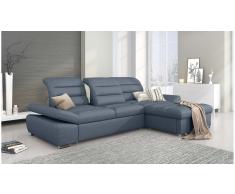 JUSTyou Helia Sofa esquinero Azul Velour