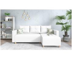 JUSTyou Lamone Sofá esquinero Blanco Cuero sintético