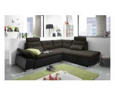 JUSTyou Missouri Sofá esquinero Negro Marrón