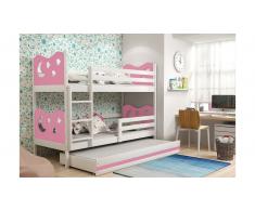 JUSTyou Ola con cama supletoria Litera Blanco Rosa