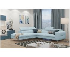 JUSTyou Diogo Sofá esquina Azul Velour