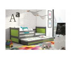 JUSTyou Lora con cama supletoria Cama Grafito Verde