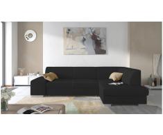 JUSTyou Piave Sofá esquinero Negro Tejido estructurado