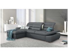 JUSTyou Helia Sofa esquinero Gris Cuero sintetico