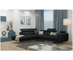 JUSTyou Diogo Sofá esquina Negro Velour
