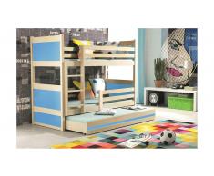 JUSTyou Lora con cama supletoria Litera Pino Azul