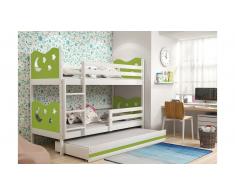 JUSTyou Ola con cama supletoria Litera Blanco Verde