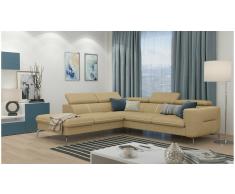 JUSTyou Diogo Sofá esquina Café Tejido estructurado