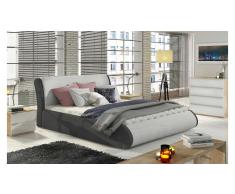 JUSTyou Tessa Cama tapizada Blanco | Gris 180x200