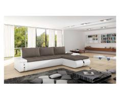 JUSTyou FADO MINI Sofá esquinero Blanco Marrón