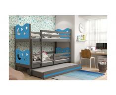 JUSTyou Ola con cama supletoria Litera Grafito Azul