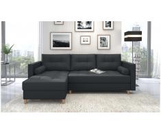JUSTyou Nana Sofa esquinero Antracita Cuero sintetico
