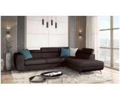 JUSTyou Corina Sofá esquina Marrón Tejido estructurado