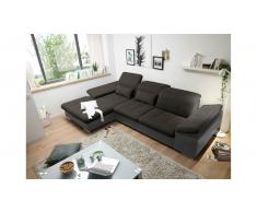 JUSTyou Maryland Sofá esquinero Gris Marrón