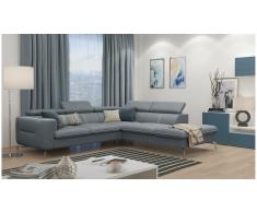 JUSTyou Diogo Sofá esquina Gris Velour