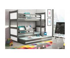 JUSTyou Lora con cama supletoria Litera Grafito Blanco