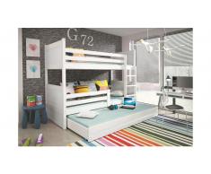 JUSTyou Lora con cama supletoria Litera Blanco