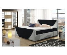JUSTyou Velvet Cama Negro | Blanco & 160x200