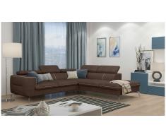 JUSTyou Diogo Sofá esquina Marrón Velour