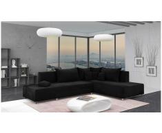 JUSTyou Livia Sofá esquina Negro Velour